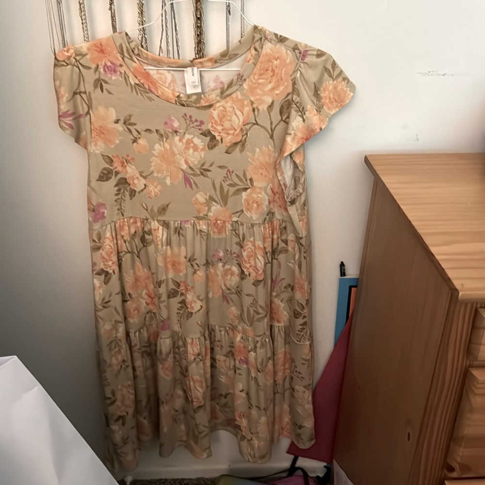 Flowy flower Cotton dress! Stretchy & comfy!